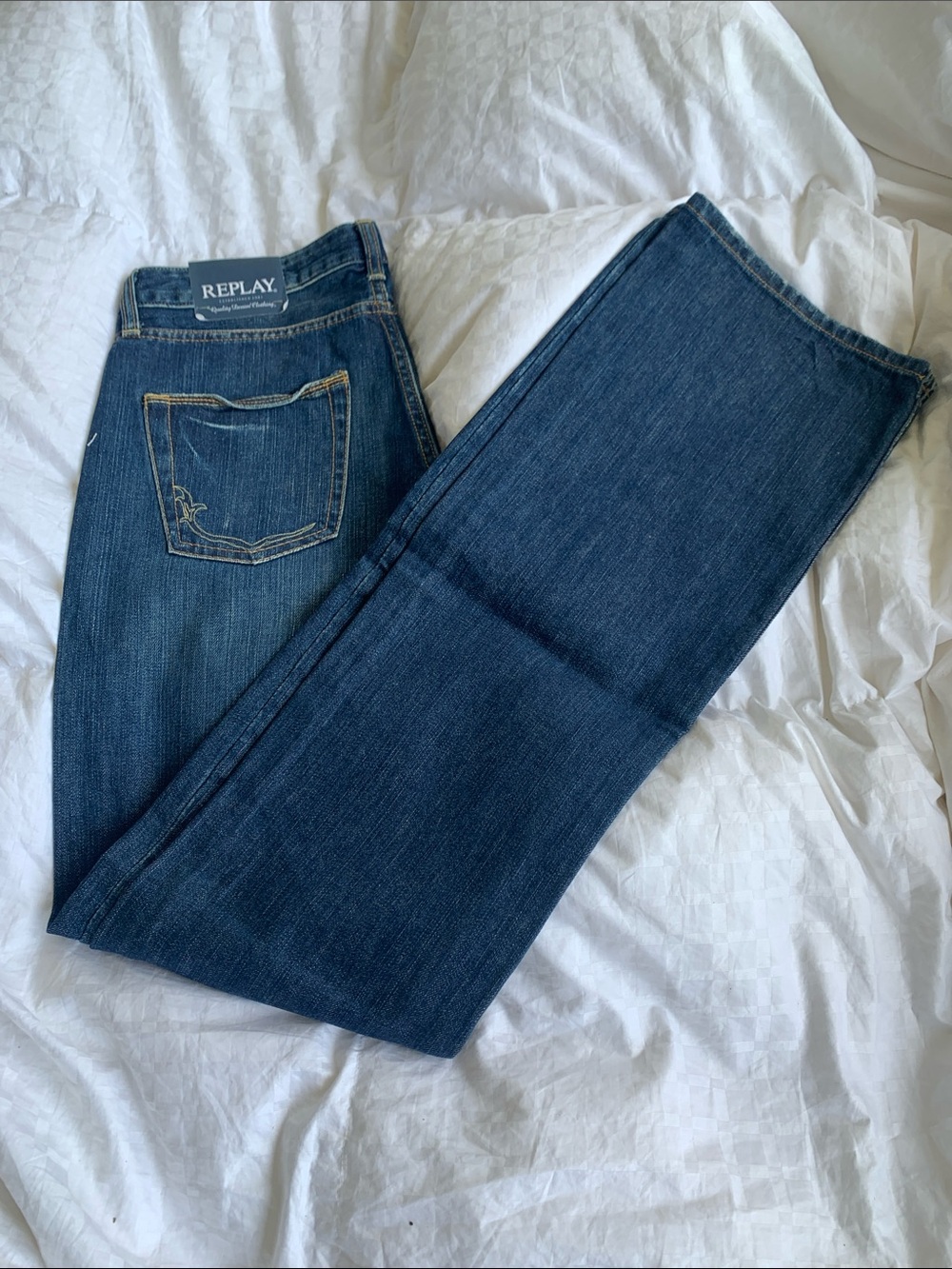 Replay Women's Dark Blue Boot-Cut Jeans